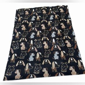 Adorable Multi-Breed Puppy Oversized Scarf with Gold Metallic Outlines